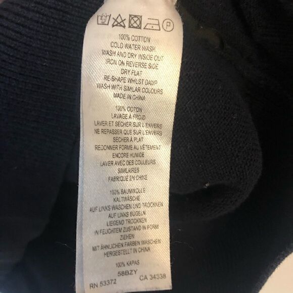 5/$15 SALE FRENCH CONNECTION Quarter Zip Utility Blue Sweater Large - Picture 7 of 16